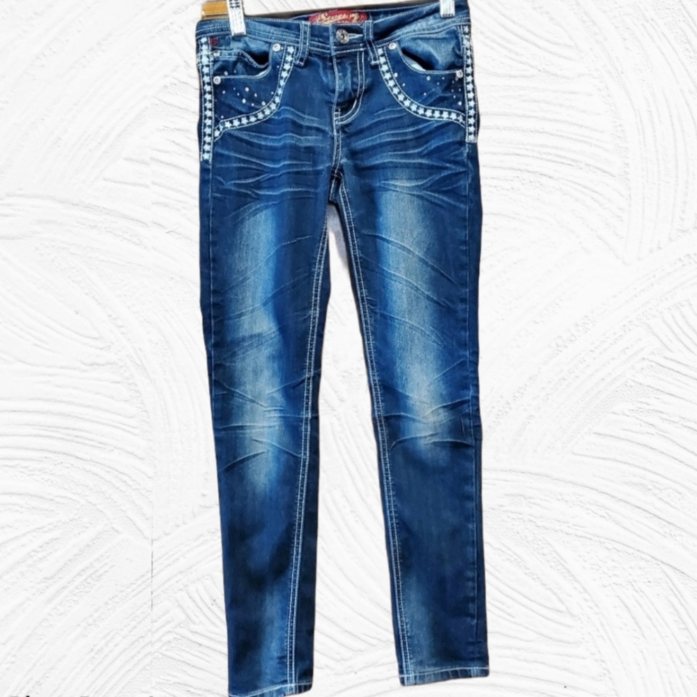 🌈 2 for $10 🌈 Seven7 girls size 10 Bling jeans